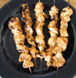 Grilled chicken skewers